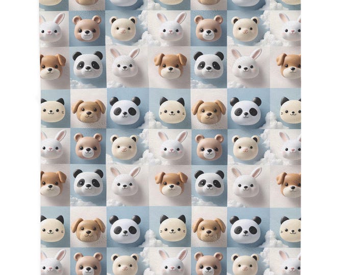 Cute Animal Print Velveteen Plush Blanket, Cozy Kids Blanket, Nursery Blanket, Baby Shower Gift, Soft Throw Blanket