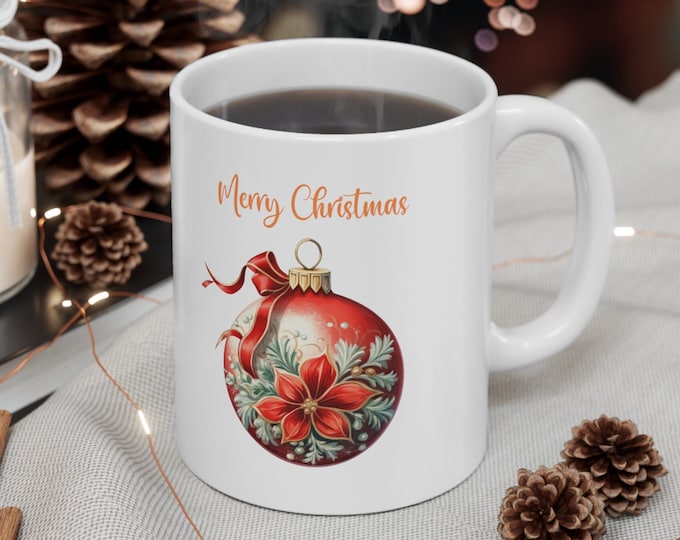 Coffee Lovers Mug, Ornament Mug, Family Mug, Merry Christmas Gift, Christmas Mug, Funny Christmas Mug, Christmas Cat, Christmas Party Mug