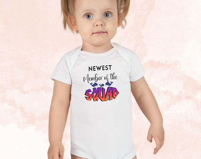 Newest Member of the Squad Baby Onesie: Unicorn Bodysuit