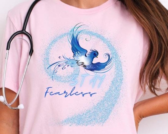 Flying Bird Stay Fearless Unisex Tee, Lightweight Breathable Shirt for Casual & Active Wear, Bella+Canvas, Fair Labor Association,