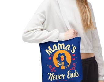 Mama's Love Tote Bag, Mother's Day Gift, Stylish Shopping Tote, Eco-Friendly Bag, Gift for Mom, Colorful Beach Bag