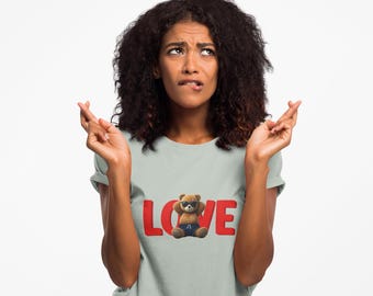 Bear Love T-Shirt: Relaxed Fit, Garment-Dyed Cotton