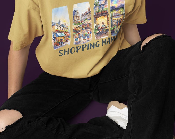 Shopping Mama Vibes T-Shirt: Relaxed Fit US Cotton Tee