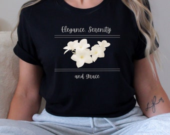 Elegant T-shirt,Orchid Print,Orchid Whisperer Shirt,Orchid Lover T-Shirt, Gift for Orchid lovers, Orchid Floral Gardening T-shirt, Boho Tee,