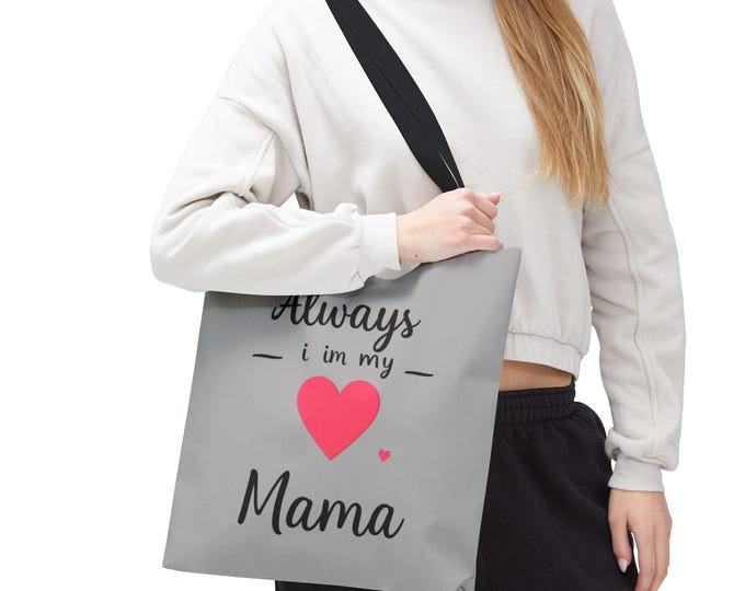 Cute 'Mama, I Love You' Tote Bag | Perfect Gift for Moms, Shopping, Beach Days, Mother's Day, Personalized Tote