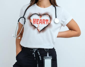 Flaming Heart T-shirt, Valentine's Day Gift, Unisex Tee, Couple Shirt, Women's Gift, XOXO Trendy Top, Oversized, Wife, Girlfriend,