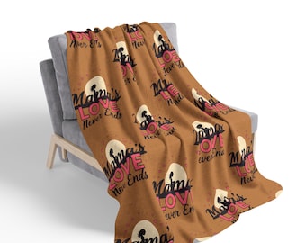 Mama's Love Sherpa Fleece Blanket, Cozy Throw