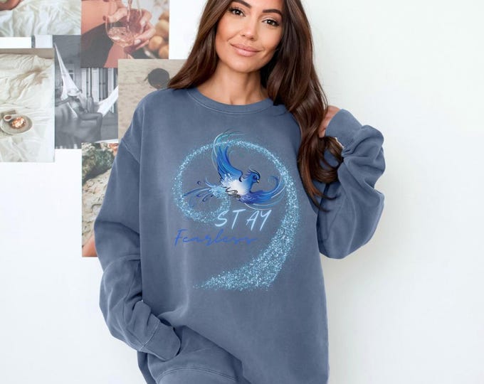 Cozy Stay Fearless Bird Sweatshirt - perfect for anyone looking for a heartfelt gift. Perfect Valentine's Day Gift for Her, Bird Hoodie