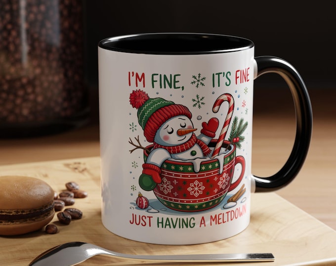 Snowman "I'm Fine" Coffee Mug | Festive Holiday Drinkware
