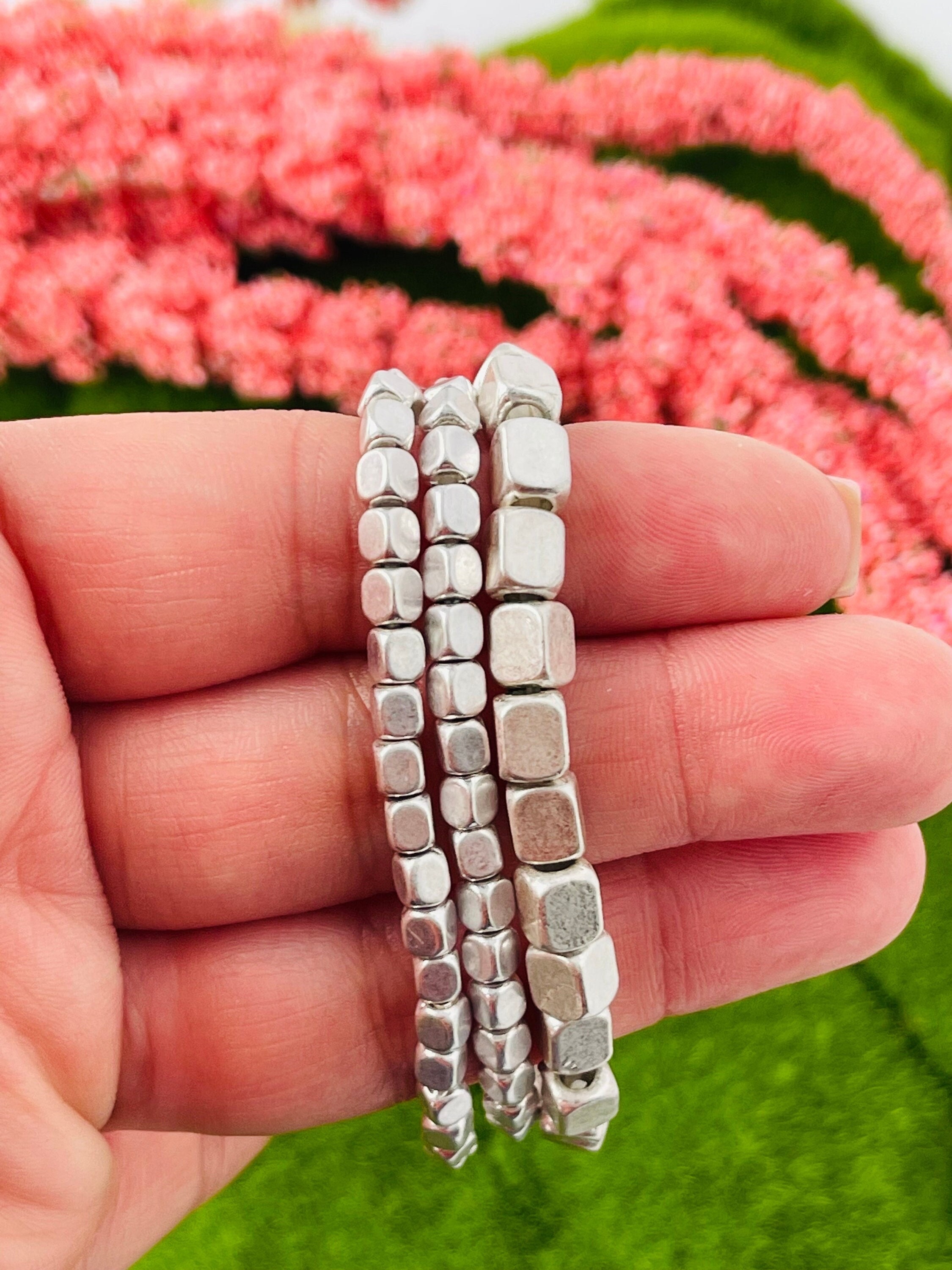 Cube charms metal bracelet shop