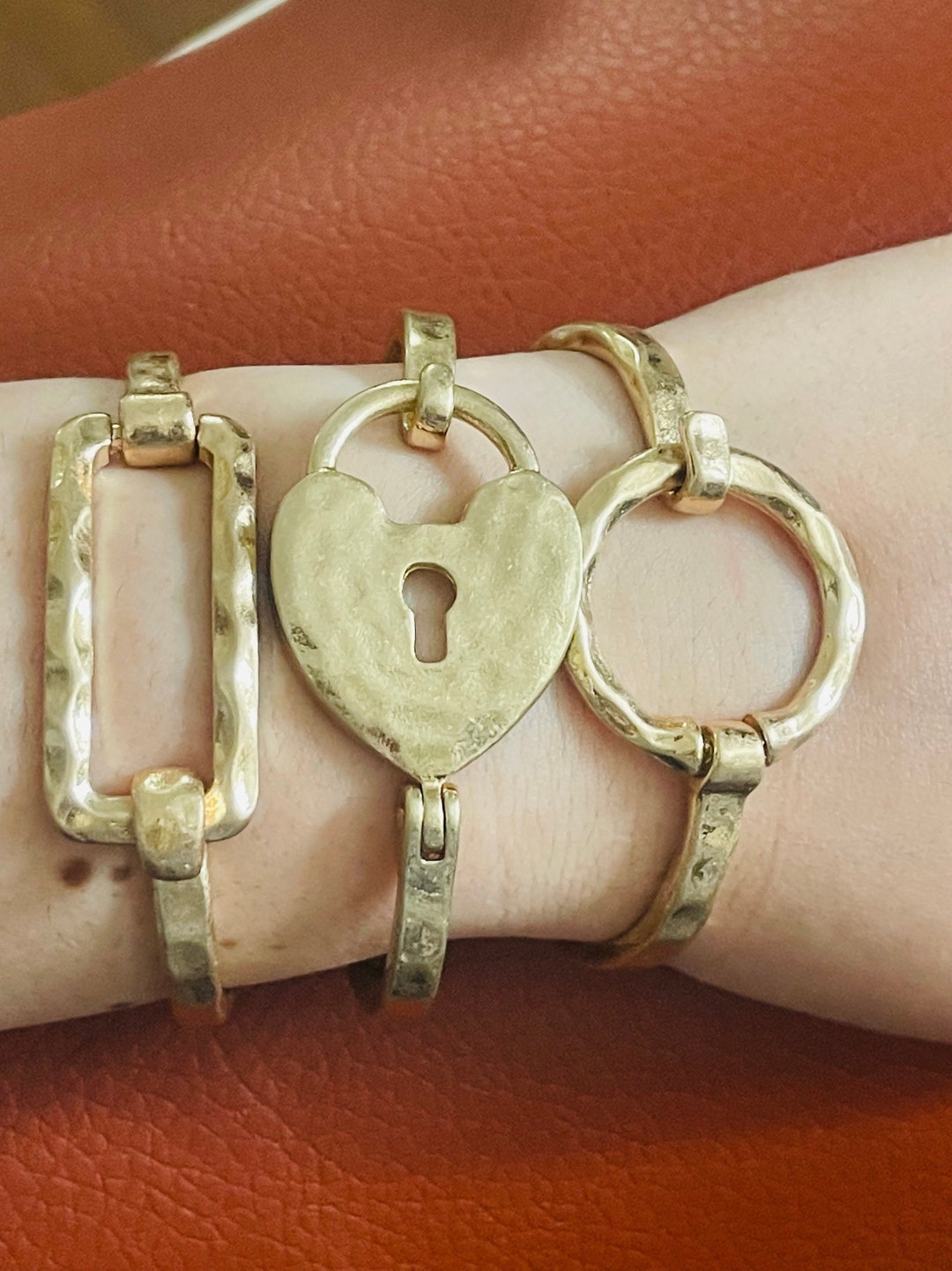 Gold Hammered Bracelet