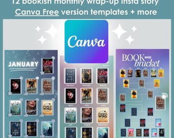 Bookish Instagram Story Templates: Monthly Wrap-Up Canva (Free Version)