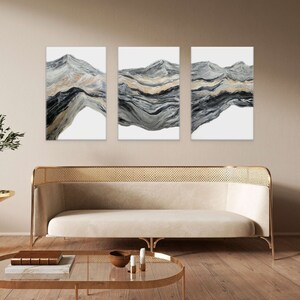 Digital Download, Printable Art, Mountain Art, Boho Art, Cabin Art, Rustic Art, Nature Art, Abstract Painting, Wall Art Set, Triptych