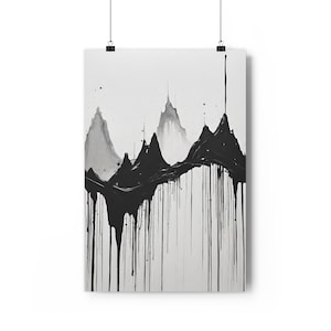 モダンなジクレープリントの抽象的な山の風景の壁アートプリント、ボヘミアン絵画、現代的な室内装飾