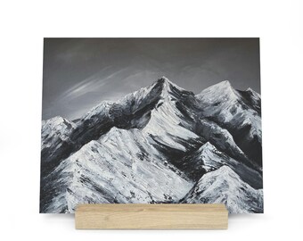 Schreibtischdeko, Bergkunst, Bergkunstdruck, Boho-Kunst, Hüttenkunst, rustikale Kunst, Schreibtischkunst, Regaldekor, Kunst auf Stand, Mini-Kunst, Kunstgeschenk