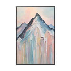 Art sur toile encadrée, Impression de montagne, Décor Boho, Abstrait, Moderne, Nature, Coloré, Paysage, Contemporain, Unique, Art mural, Décoration intérieure
