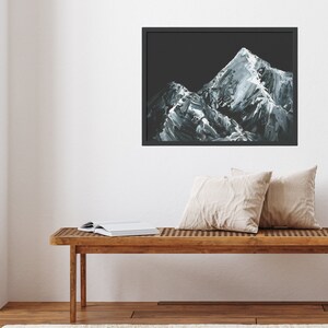 Gerahmter Kunstdruck, Bergkunst, Bergkunst, Boho Kunst, Hüttenkunst, rustikale Kunst, Naturdruck, Naturkunst, Bergmalerei
