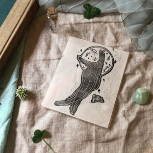 Selkie Irish Folklore Lino Print