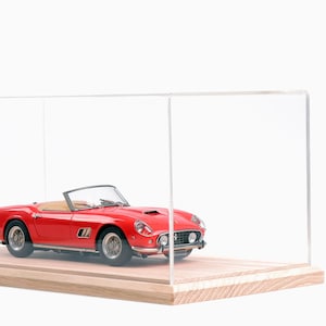 Display Case for 1/18 Scale Car Models, Handmade Car Display Cabinet, Collector&#39;s Wooden Car Showcase