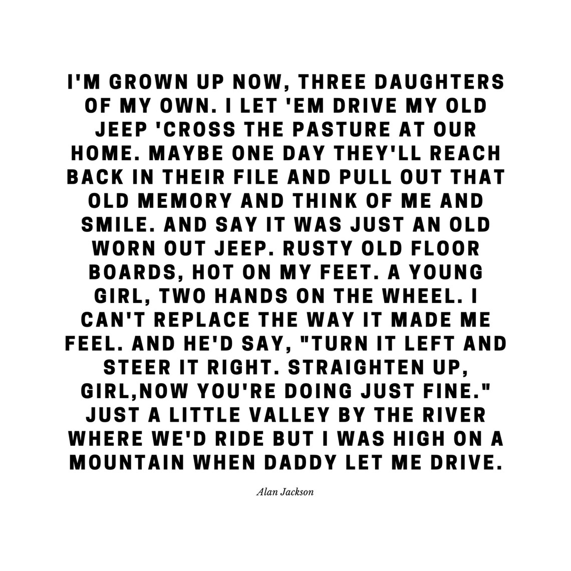 Alan Jackson Lyric Poster Drive Lyrics Printable Wall Art Etsy