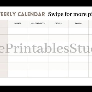 White and Beige Simple Family Calendar