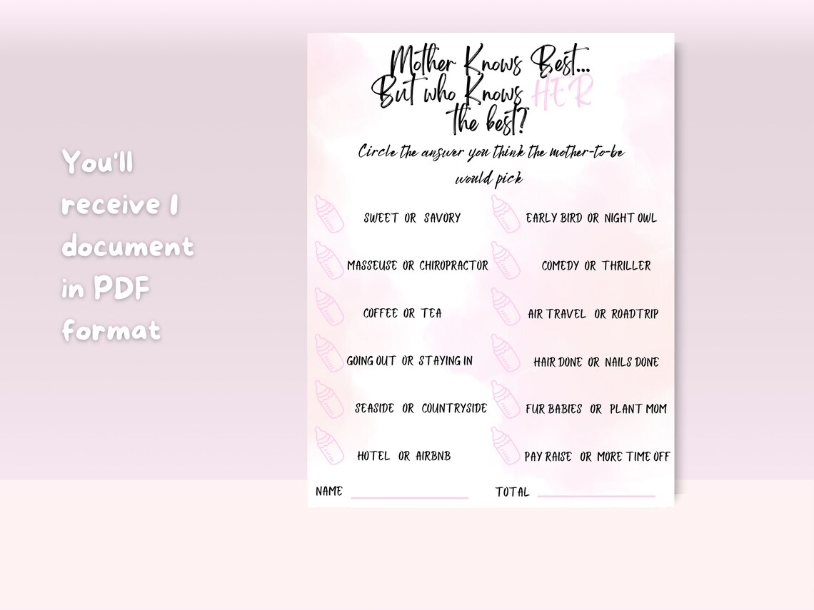 Who Knows Her Best Party-Spiel – 25 Karten, Notizbuch-Design, Für Kindergeburtstage