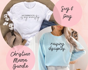 Christian Mama SVG Bundle: Motherhood is my Ministry, Raising Disciples (Digital Download) | Gifts for Mom