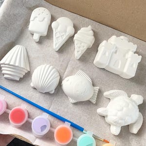 Beach Theme Paint Your Own Plaster Craft Kit: Turtle, Sea Shells