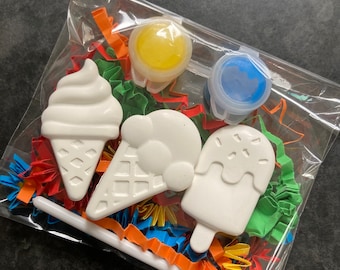 Ice Cream Paint Your Own Initial Kit: Plaster Craft Set