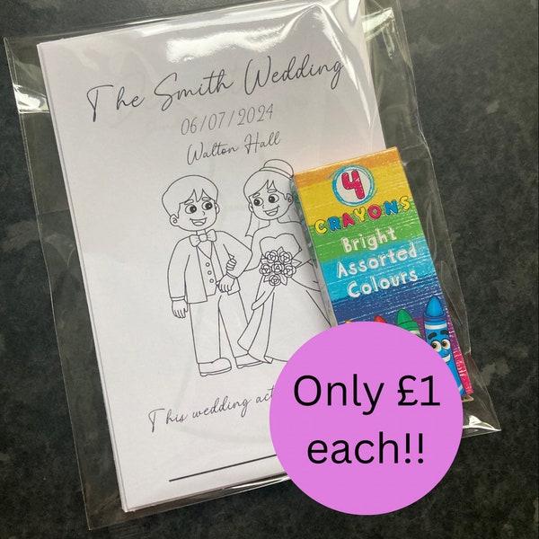 Personalised wedding Activity pack for kids, great alternative gift, children’s crafts, customised kids set, children’s wedding activity