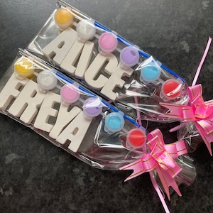 Paint your own name kit, craft set, ceramic craft kit, birthday present, childs gift, painting gift, party favour