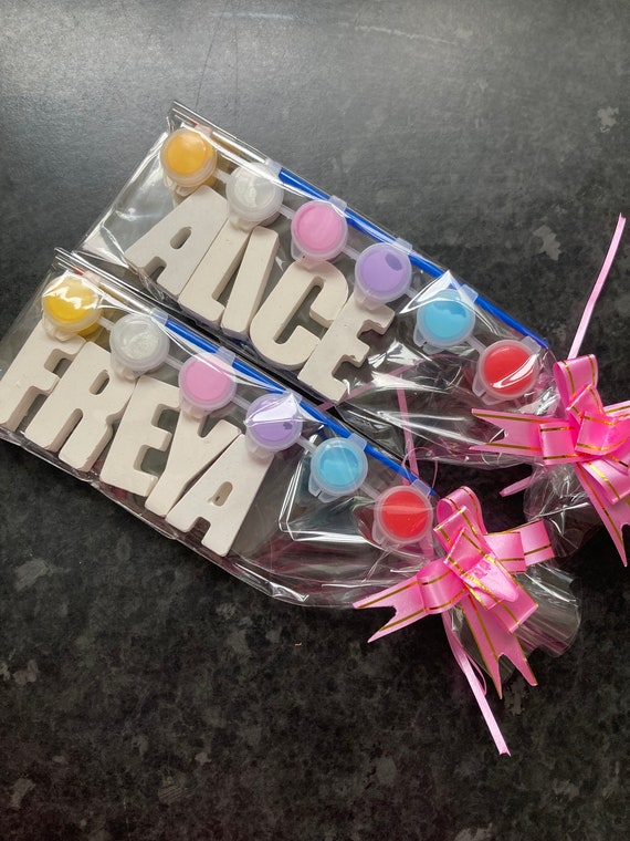 Paint your own name kit, craft set, ceramic craft kit, birthday present, childs gift, painting gift, party favour