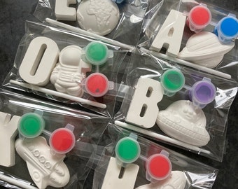 Personalised Space Paint Your Own Kit: Plaster Letters, Astronaut, Rocket