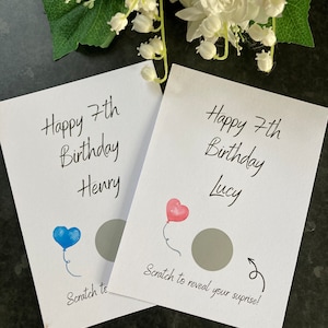 Carte à gratter personnalisée A6, à gratter pour révéler, cadeau surprise, sortie d'anniversaire