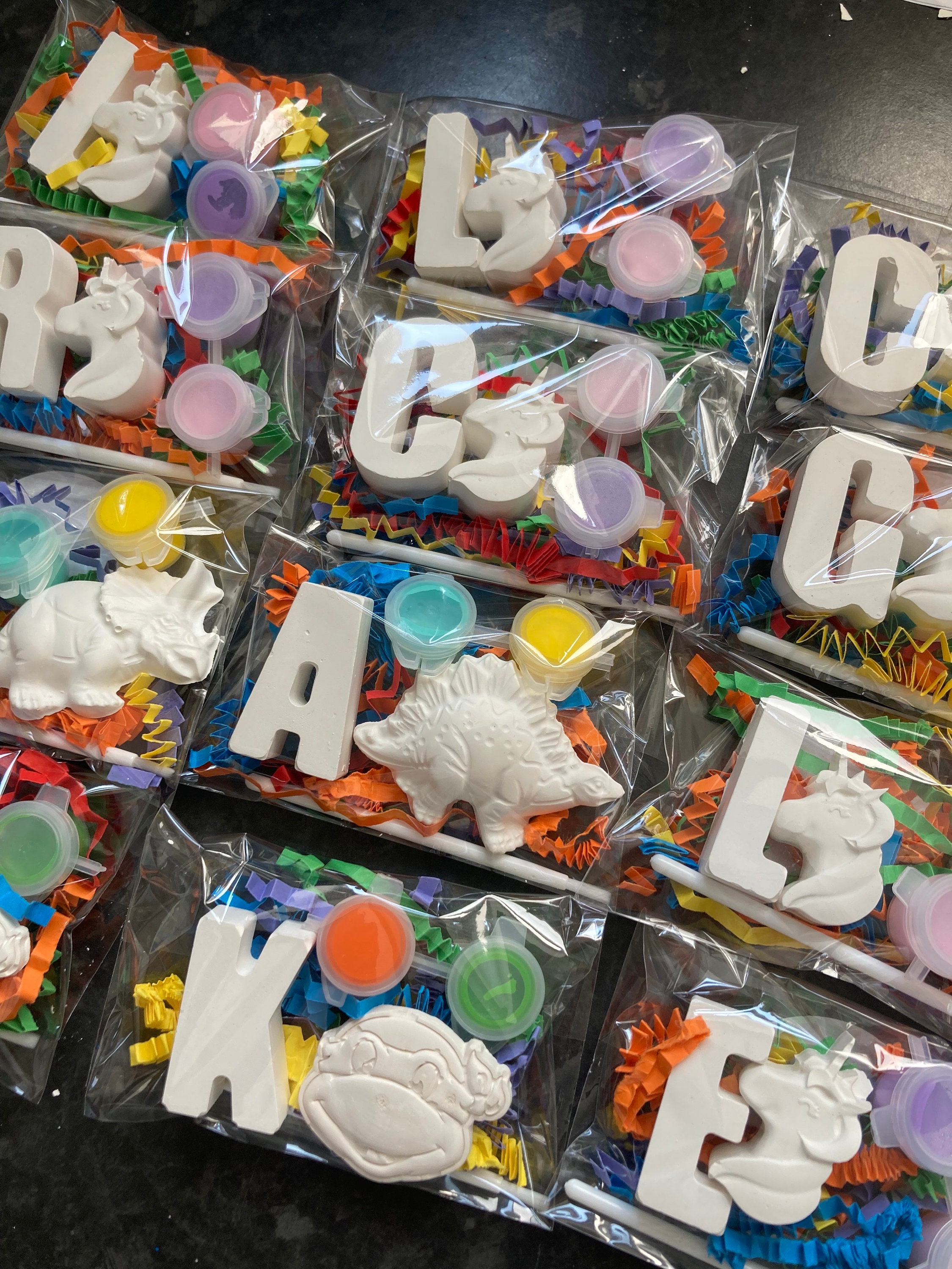 Personalised paint your own initial kit, craft set, ceramic craft kit, birthday present, childs gift, painting, party favour bag alternative