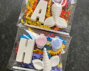 Personalised Paint Your Own Initial Kit: Mermaid Tail or Unicorn Horn Craft Set