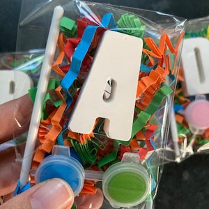 Personalised Plaster Initial Paint Kit: Kids Craft Party Favour