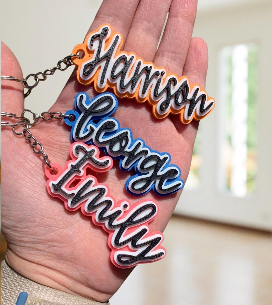 Personalised 3D Printed Keychain: Custom Name Tag, Party Favor
