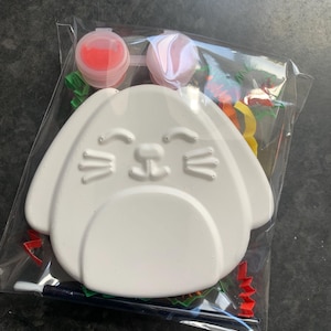 Paint Your Own Ceramic Bunny Squish Craft Kit: Kids&#39; Painting Party Favor