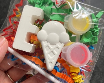 Personalised Ice Cream Paint Your Own Initial Kit: Plaster Craft Set