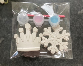 DIY Paint Your Own Snowflake & Crown Party Favor Kit
