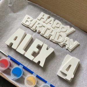 Personalised Paint Your Own Plaster Name Kit: Birthday Craft Gift