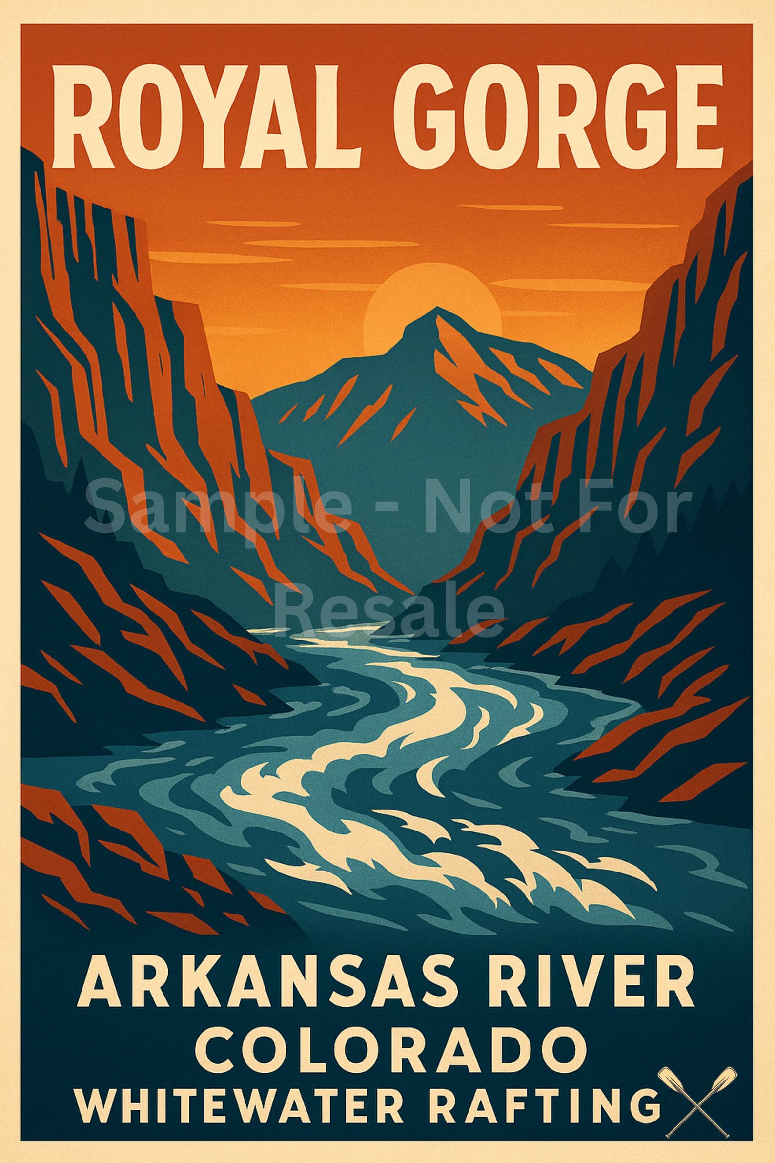River Raft Poster Royal Gorge Printable Poster – Arkansas River Whitewater Rafting Print ...