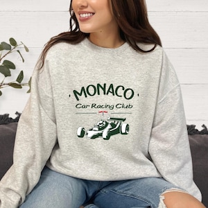 Sudadera Racing Car Club - Sudadera Monaco - Camiseta Monte Carlo - Sudadera Racing Crewneck - Sudadera F1 - Sudadera Cote d'Azures -