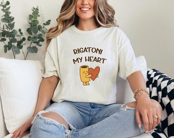 Rigatoni mijn hart shirt-pasta minnaar tshirt-grappige pasta shirt-cadeau voor Italiaans eten liefhebber-carb minnaar Tee-eten minnaar shirt-pasta maker shirt