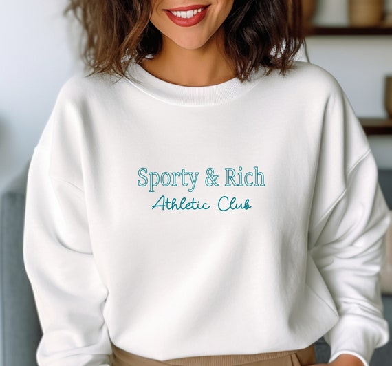 ★Sporty & Rich★ La Athletic Club Sweatshirt Mellot White C Sporty & Rich La Athletic Club Crewneck Sweatshirt In White