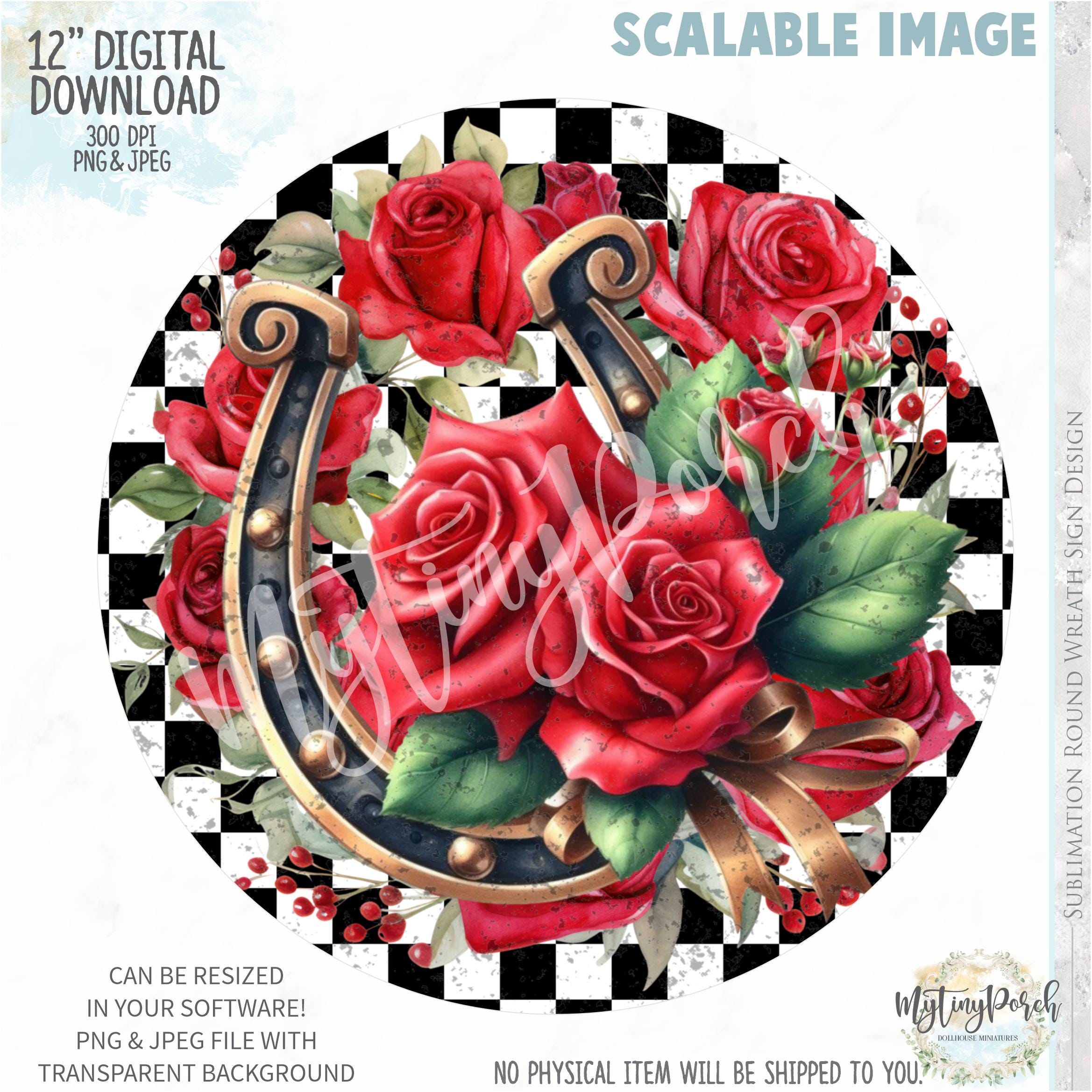 Kentucky Derby Roses Sign PNG: Horse Race Wreath Design (digital ...