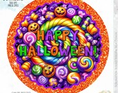 Halloween Candy Wreath Sign PNG: 12&quot; Digital Download