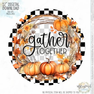Fall PNG sign, Denim Pumpkin wreath sign design, Fall sign, Pumpkin sign, Thanksgiving PNG sign, Watercolor blue pumpkin, sublimation PNG
