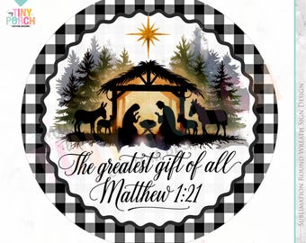 Christmas Church Wreath Sign: Greatest Gift PNG (Digital Download)